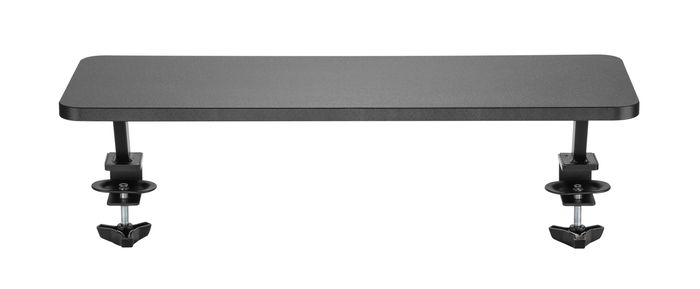 Phoenix Technologies Soporte Elevador de Monitor para Escritorio, de MDF y Metal, 20 kg, Ajuste por Abrazadera, 65x26 cm, Negro