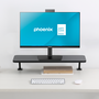 Phoenix Technologies Soporte Elevador de Monitor para Escritorio, de MDF y Metal, 20 kg, Ajuste por Abrazadera, 65x26 cm, Negro
