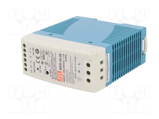 MEAN WELL MDR-40-48 Alimentador de impulso para carril DIN 40W 48VDC