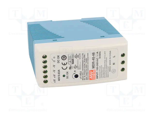 MEAN WELL MDR-40-48 Alimentador de impulso para carril DIN 40W 48VDC