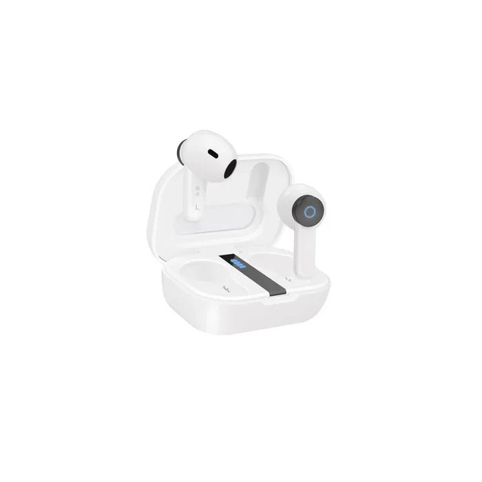 TooQ Bender - Auriculares Inalámbricos Bluetooth 5.1 Intraurales (In-Ear), Color Blanco, para Música y Llamadas, Batería de 18h, Micrófono Integrado