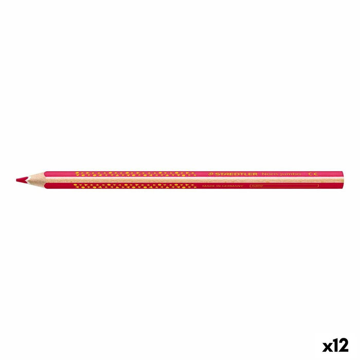 Staedtler Lápices de Colores Noris Jumbo Triangular Rosa (Set de 12)