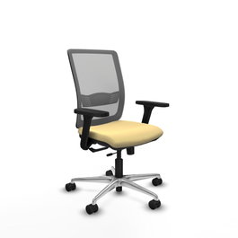 PIQUERAS Y CRESPO Silla de oficina Haches con mecanismo Sincro/Traslack, Crema y Gris