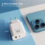 Ewent EW1318 Cargador Rápido GaN 20W USB-C y USB-A Blanco