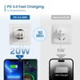 Ewent EW1318 Cargador Rápido GaN 20W USB-C y USB-A Blanco