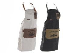 DKD Home Decor Surtido de 6 Delantales Algodón Lienzo Mountain en Negro y Gris Claro