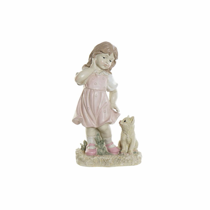 DKD Home Decor Figura Resina Niño Mascota Surtido de 2 Piezas