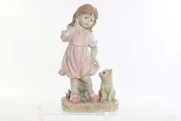 DKD Home Decor Figura Resina Niño Mascota Surtido de 2 Piezas