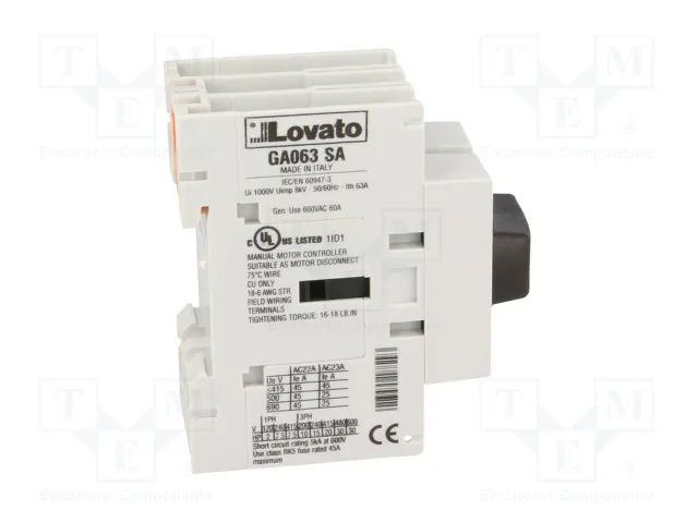 LOVATO ELECTRIC Interruptor de aislamiento GA 3 polos 63A