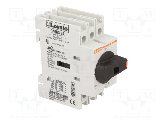 LOVATO ELECTRIC Interruptor de aislamiento GA 3 polos 63A