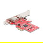DeLOCK Tarjeta PCI Express x1 90738 a 2 Puertos FireWire 800 y 1 Puerto FireWire 400 Externa - Low Profile, Conectar y Usar, Compatible con Windows y Linux