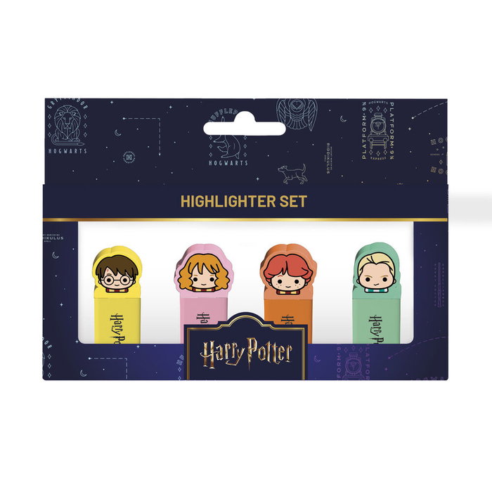 Grupo Erik Set de 4 rotuladores Harry Potter con capuchón 3D