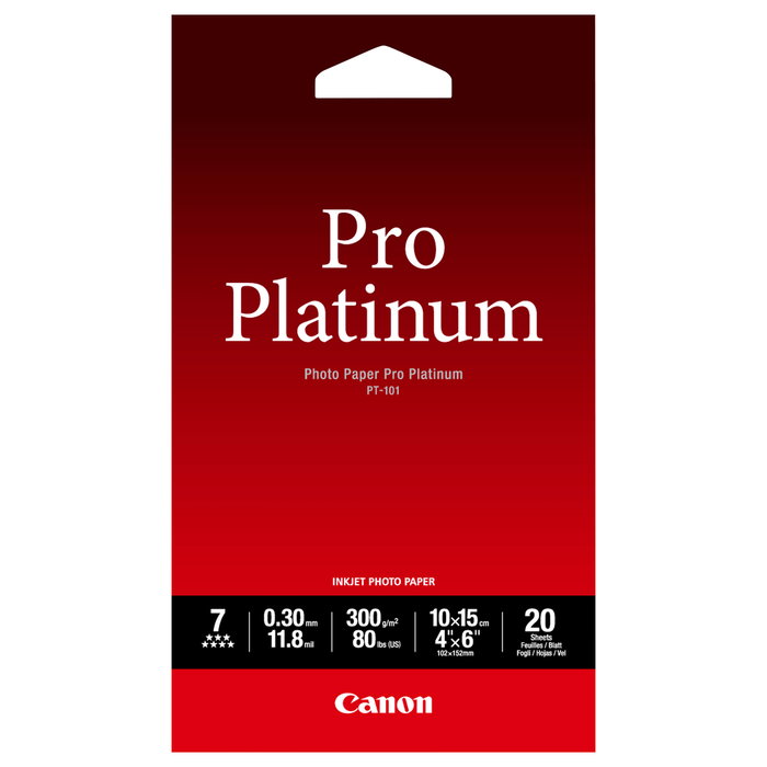 Canon Papel Fotográfico Pro Platinum 10x15cm Blanco
