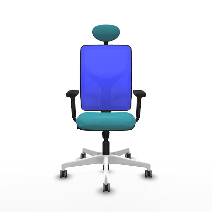 PIQUERAS Y CRESPO Silla de oficina Motilla con mecanismo Sincro, Turquesa y Azul