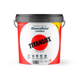 Titanlux Pintura Plástica Acrílica Estirenada Blanco Total Mate, 4 litros, para Interior y Exterior, Lavable, Sin Olores, Antimoho, Cubre hasta 32 m2
