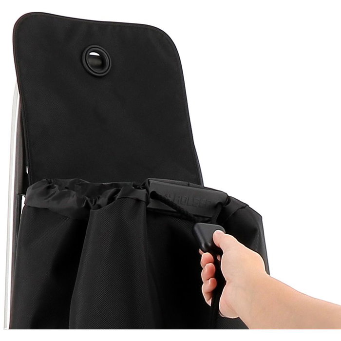 Rolser Carro de la Compra i-max mf 4, Carro Plegable de Aluminio 43L con 4 Ruedas, 2 Posiciones (Vacío/Lleno), Base Abatible, Bolsa Tipo Mochila, Color Marengo, Carga Máx. 40 kg