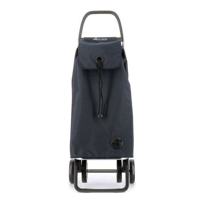 Rolser Carro de la Compra i-max mf 4, Carro Plegable de Aluminio 43L con 4 Ruedas, 2 Posiciones (Vacío/Lleno), Base Abatible, Bolsa Tipo Mochila, Color Marengo, Carga Máx. 40 kg