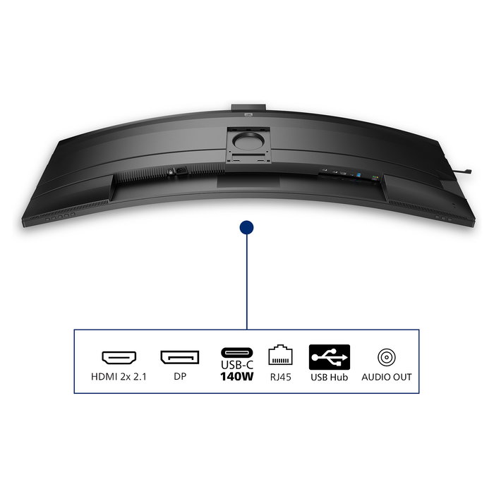 Philips 49B2U5900CH Monitor Super UltraWide 49" Curvo 32:9 Dual QHD 5120x1440 75Hz HDR400 USB-C 100W Altavoces Webcam