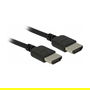 DeLOCK Cable HDMI 2 m 4K 60Hz 18Gbit/s ARC Ethernet 85217, Negro, Conector Macho Estándar (HDMI tipo A)