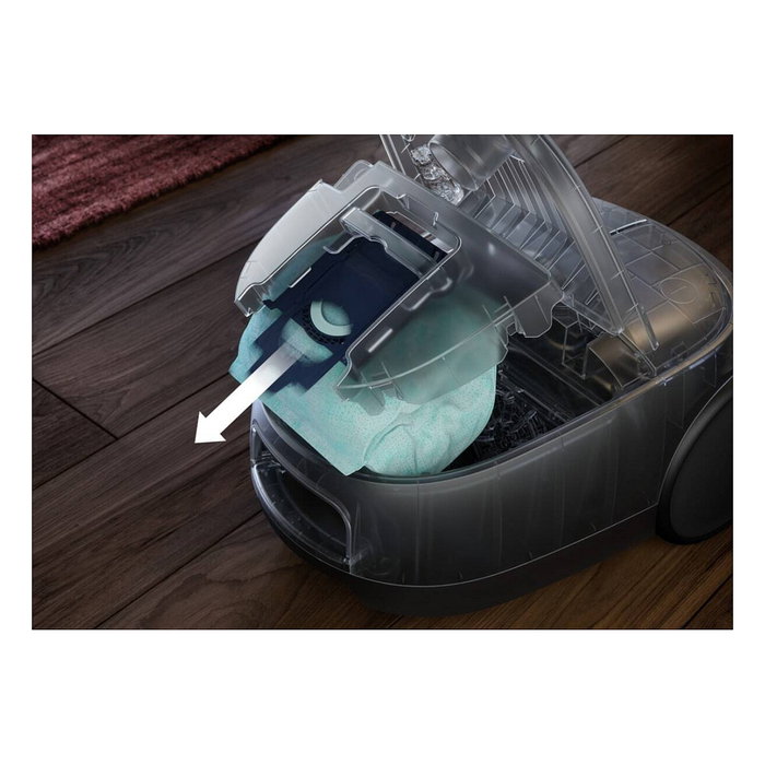 AEG AB61H65W Aspiradora Cilíndrica con Bolsa, 850 W, Filtro Allergy Plus HEPA, Radio 12m, Capacidad 3.5 L, Color Blanco