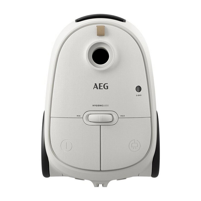 AEG AB61H65W Aspiradora Cilíndrica con Bolsa, 850 W, Filtro Allergy Plus HEPA, Radio 12m, Capacidad 3.5 L, Color Blanco