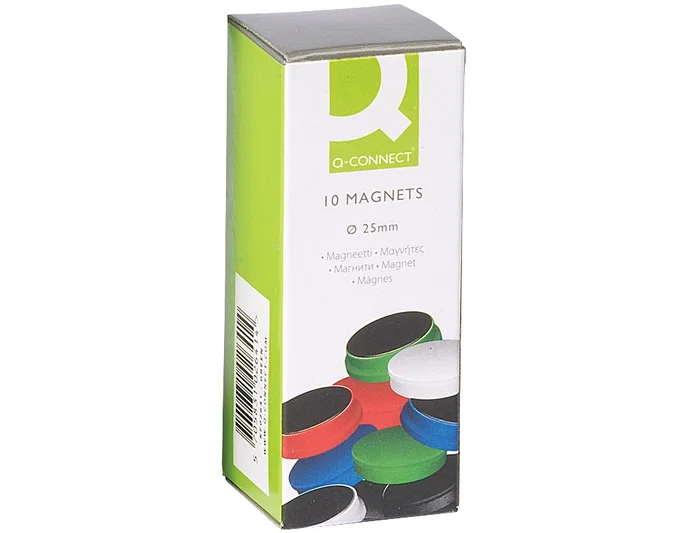Q-connect Iman para sujecion 25 mm colores surtidos caja de 10 unidades ideal para pizarras magneticas