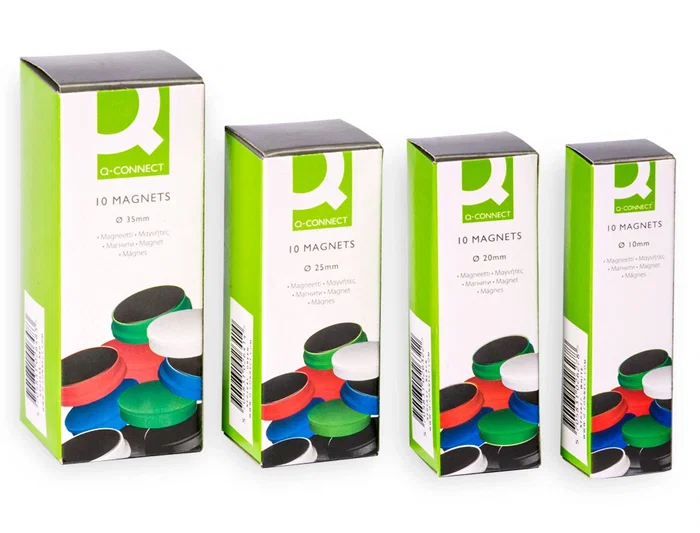 Q-connect Iman para sujecion 25 mm colores surtidos caja de 10 unidades ideal para pizarras magneticas