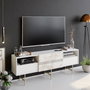 Hanah Home Soporte TV Blanco - Moderno y Glamuroso, 180x64.7x37.1 cm
