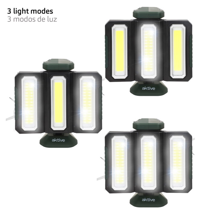 Aktive Triple Foco LED Exterior 1500 Lúmenes con Powerbank