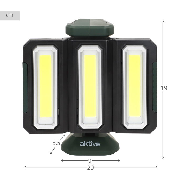 Aktive Triple Foco LED Exterior 1500 Lúmenes con Powerbank