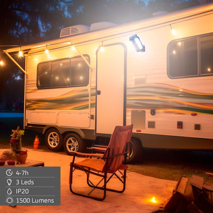 Aktive Triple Foco LED Exterior 1500 Lúmenes con Powerbank