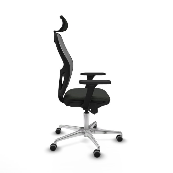 PIQUERAS Y CRESPO Silla de oficina Jorquera con mecanismo Sincro, tela negra y malla gris PIQUERAS Y CRESPO Silla de oficina Jorquera con mecanismo Sincro, tela negra y malla gris