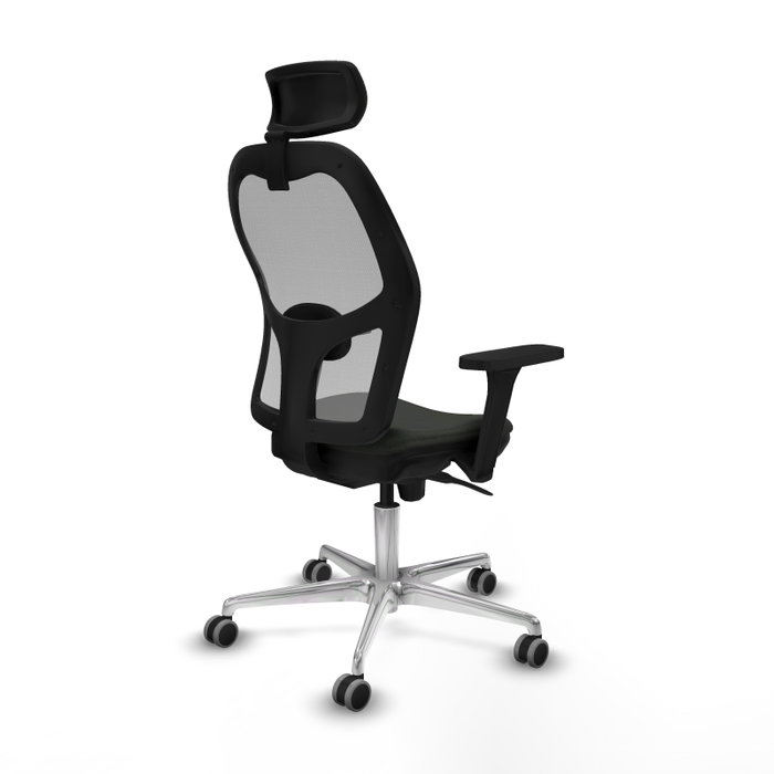 PIQUERAS Y CRESPO Silla de oficina Jorquera con mecanismo Sincro, tela negra y malla gris PIQUERAS Y CRESPO Silla de oficina Jorquera con mecanismo Sincro, tela negra y malla gris