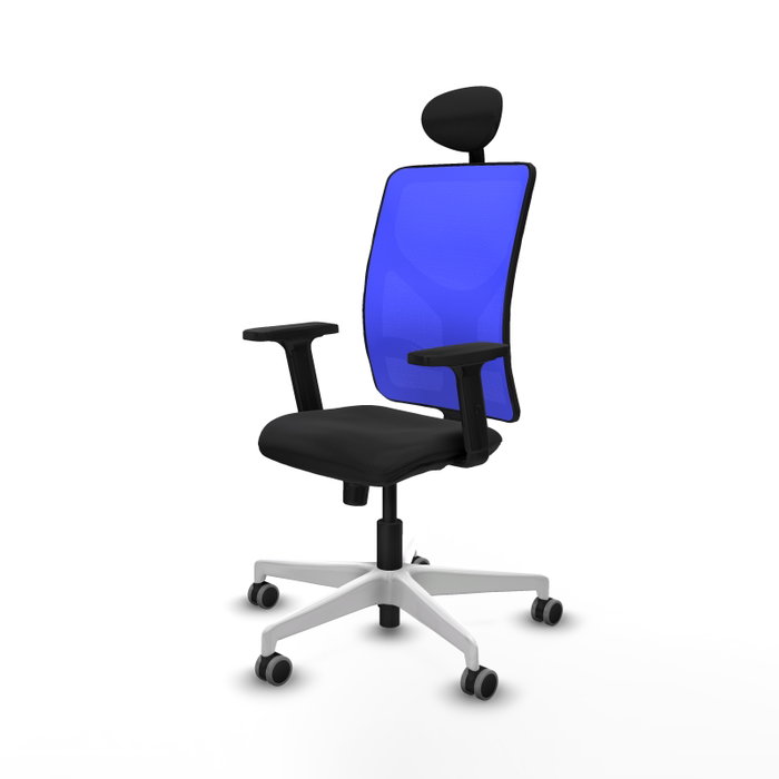 PIQUERAS Y CRESPO Silla de oficina Motilla con mecanismo Sincro, Negro y Azul
