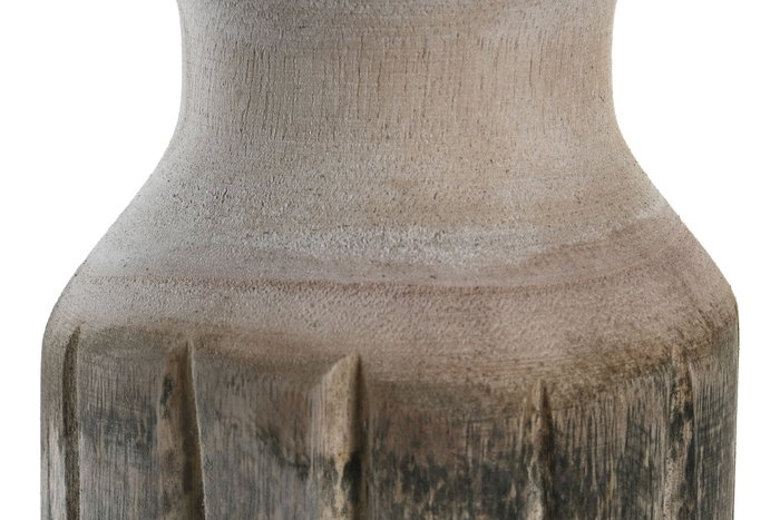 DKD Home Decor Jarrón Paulownia 15x15x30 Marrón Natural