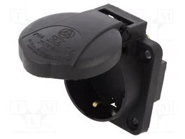 SEZ DK VZ 16S/BLACK Tomacorriente Hembra 16A 250VAC