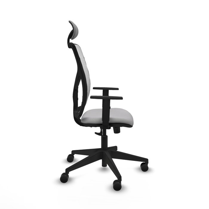 PIQUERAS Y CRESPO Silla de oficina Motilla con mecanismo Sincro, tela gris claro y malla blanca PIQUERAS Y CRESPO Silla de oficina Motilla con mecanismo Sincro, tela gris claro y malla blanca