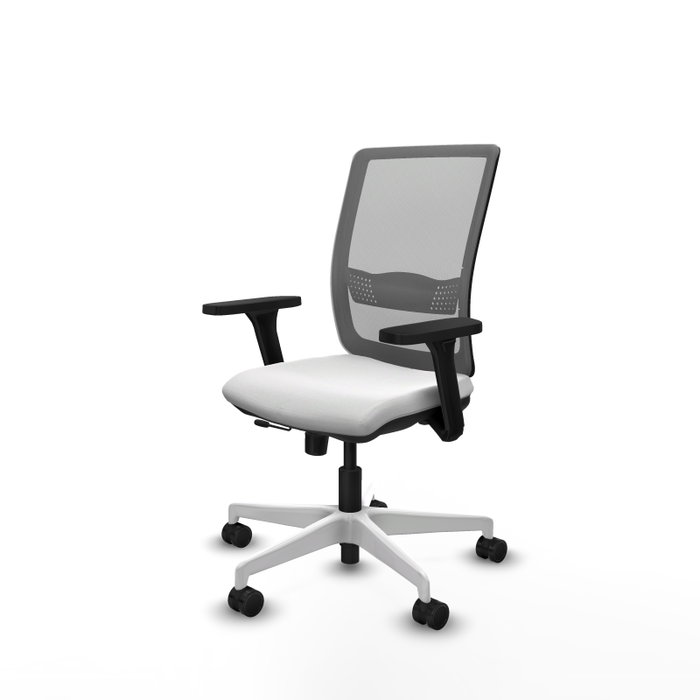 PIQUERAS Y CRESPO Silla de oficina Haches con mecanismo Sincro/Traslack, Blanco y Gris PIQUERAS Y CRESPO Silla de oficina Haches con mecanismo Sincro/Traslack, Blanco y Gris