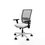 PIQUERAS Y CRESPO Silla de oficina Haches con mecanismo Sincro/Traslack, Blanco y Gris