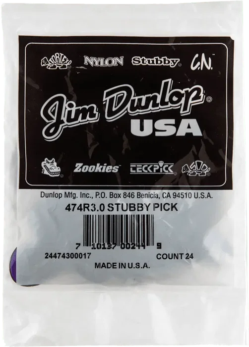 Dunlop Stubby Jazz Nylon Púas Guitarra 3.00 Mm - Pack 24 Unidades Dunlop Stubby Jazz Nylon Púas Guitarra 3.00 Mm - Pack 24 Unidades