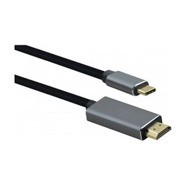 Helos Cable adaptador de vídeo USB 3.1 Type-C a HDMI, 1,8 m, Negro