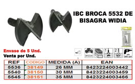 IBC Broca para Bisagra Widia 26 mm