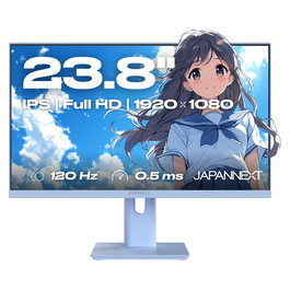 JAPANNEXT JN-I238FHD120F-HSP-BB Monitor Gaming IPS de 23.8 Pulgadas Full HD, 120Hz, 0.5ms, FreeSync, Altavoces, VESA, Ajustable, Color Azul