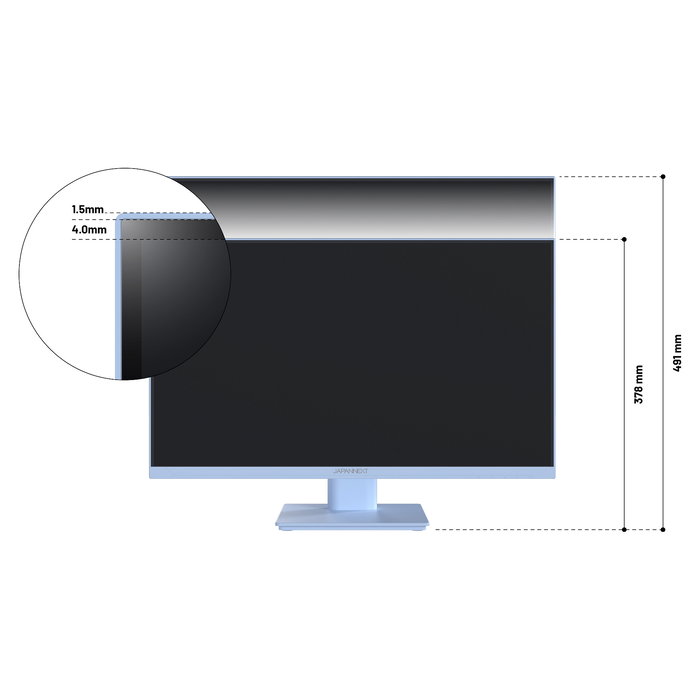 JAPANNEXT JN-I238FHD120F-HSP-BB Monitor Gaming IPS de 23.8 Pulgadas Full HD, 120Hz, 0.5ms, FreeSync, Altavoces, VESA, Ajustable, Color Azul