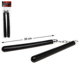 Nunchaku Negro 30 cm Cadena Disfraz Ninja Karateca Samurái Halloween Juguete Accesorio