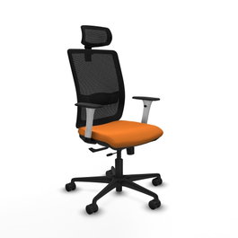PIQUERAS Y CRESPO Silla de oficina Haches con mecanismo Sincro/Traslack Naranja y Negro