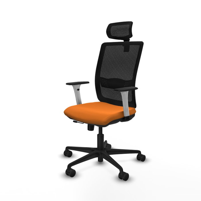 PIQUERAS Y CRESPO Silla de oficina Haches con mecanismo Sincro/Traslack Naranja y Negro