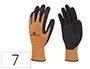 Deltaplus Guantes de Poliester con Palma y Dedos Impregnados en Latex Naranja Fluor/Negro Talla 7