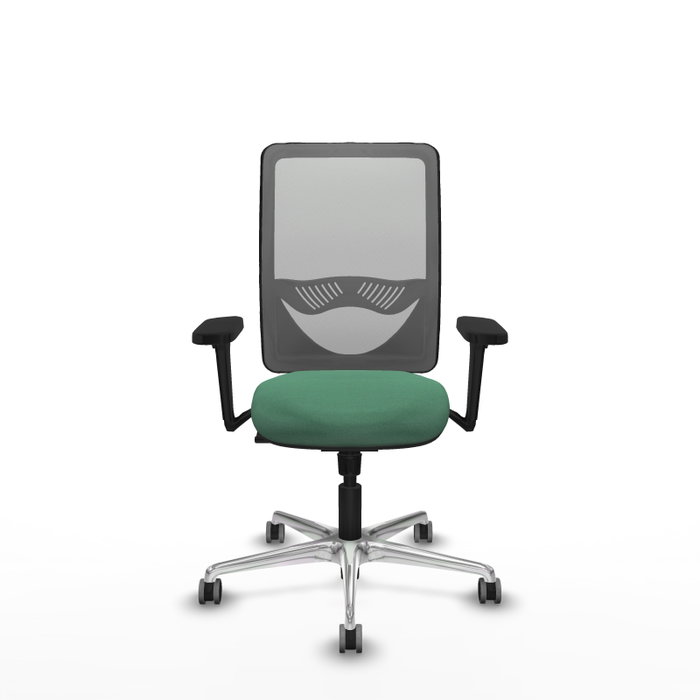 PIQUERAS Y CRESPO Silla de oficina Zulema con mecanismo Sincro, Verde esmeralda y Gris
