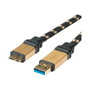 ROLINE Cable USB 3.2 Gen 1 A a Micro-USB B 2 m Negro/Oro
